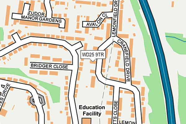 WD25 9TR map - OS OpenMap – Local (Ordnance Survey)