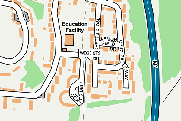 WD25 9TS map - OS OpenMap – Local (Ordnance Survey)