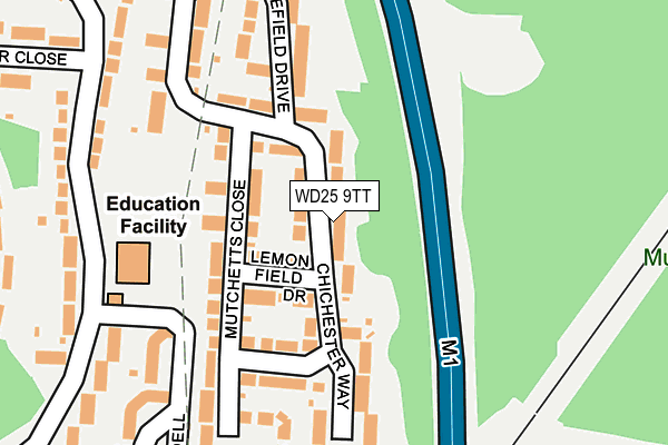 WD25 9TT map - OS OpenMap – Local (Ordnance Survey)