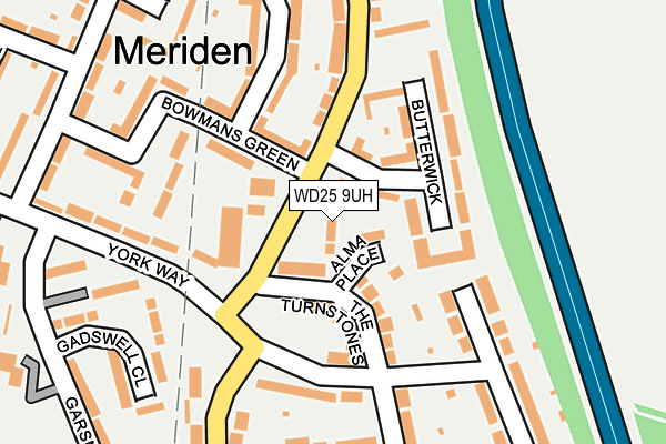 WD25 9UH map - OS OpenMap – Local (Ordnance Survey)