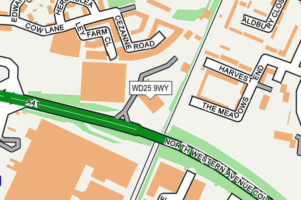 WD25 9WY map - OS OpenMap – Local (Ordnance Survey)