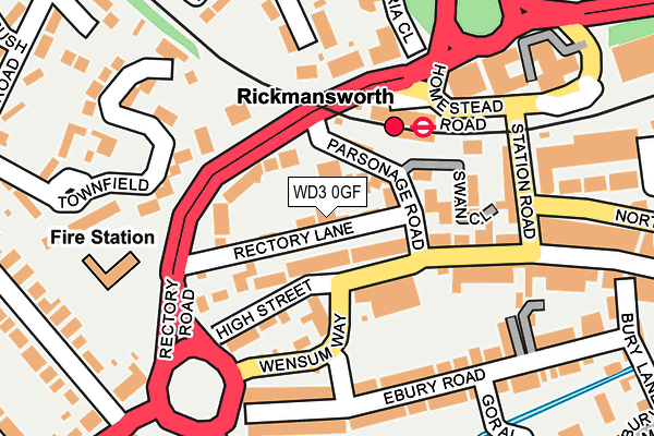 WD3 0GF map - OS OpenMap – Local (Ordnance Survey)