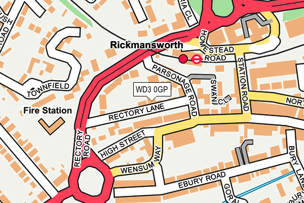 WD3 0GP map - OS OpenMap – Local (Ordnance Survey)