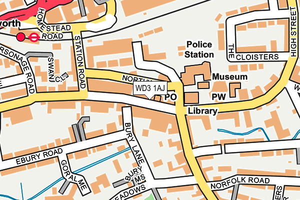 WD3 1AJ map - OS OpenMap – Local (Ordnance Survey)