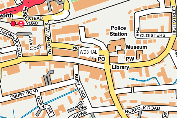 WD3 1AL map - OS OpenMap – Local (Ordnance Survey)