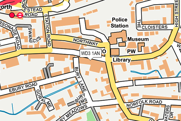 WD3 1AN map - OS OpenMap – Local (Ordnance Survey)