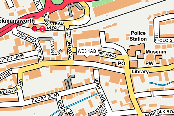 WD3 1AQ map - OS OpenMap – Local (Ordnance Survey)