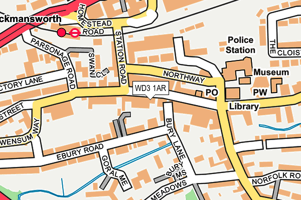 WD3 1AR map - OS OpenMap – Local (Ordnance Survey)