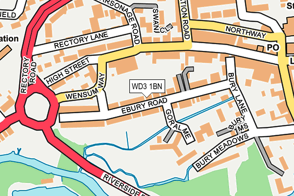 WD3 1BN map - OS OpenMap – Local (Ordnance Survey)