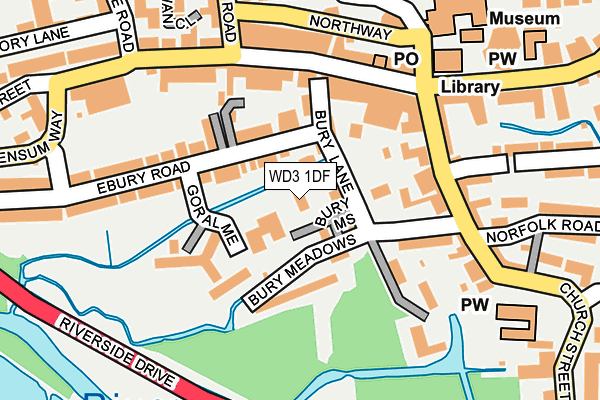 WD3 1DF map - OS OpenMap – Local (Ordnance Survey)
