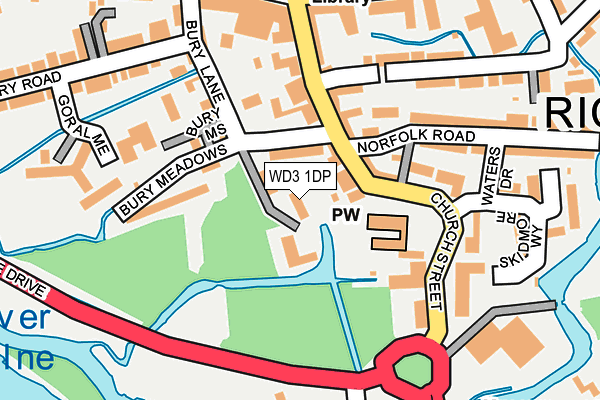 WD3 1DP map - OS OpenMap – Local (Ordnance Survey)