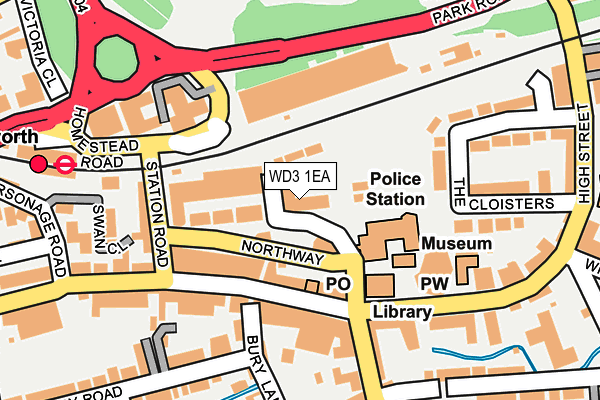 WD3 1EA map - OS OpenMap – Local (Ordnance Survey)