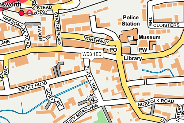 WD3 1ED map - OS OpenMap – Local (Ordnance Survey)