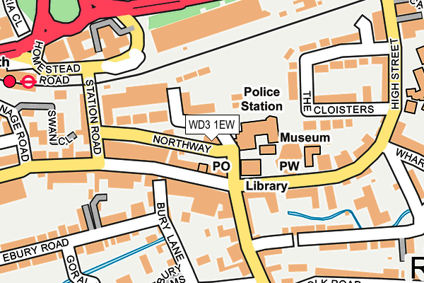 WD3 1EW map - OS OpenMap – Local (Ordnance Survey)