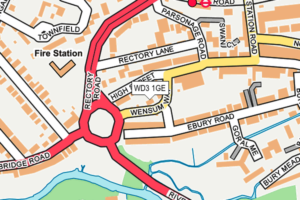 WD3 1GE map - OS OpenMap – Local (Ordnance Survey)
