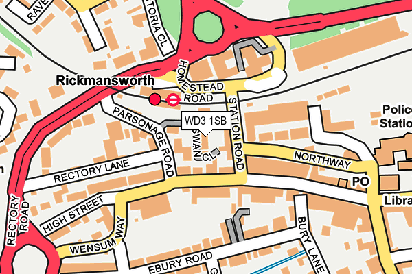 WD3 1SB map - OS OpenMap – Local (Ordnance Survey)
