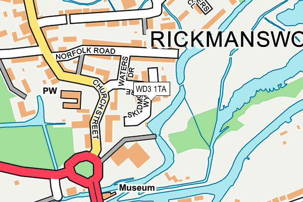WD3 1TA map - OS OpenMap – Local (Ordnance Survey)