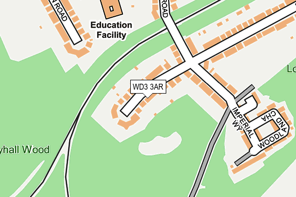 WD3 3AR map - OS OpenMap – Local (Ordnance Survey)