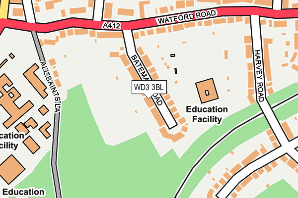 WD3 3BL map - OS OpenMap – Local (Ordnance Survey)