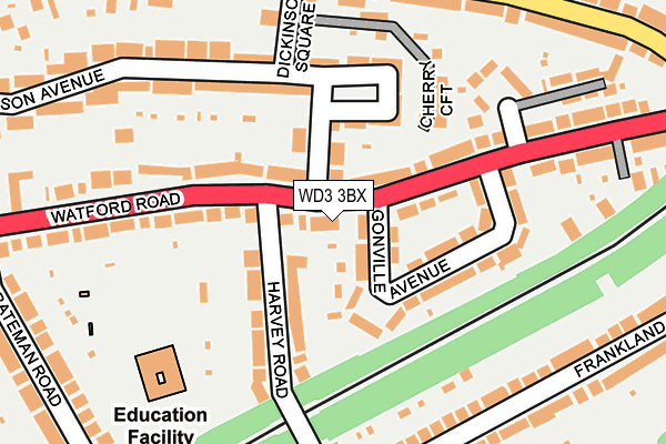 WD3 3BX map - OS OpenMap – Local (Ordnance Survey)