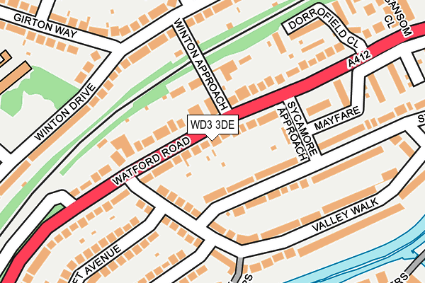 WD3 3DE map - OS OpenMap – Local (Ordnance Survey)
