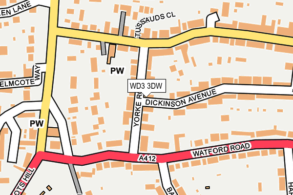 WD3 3DW map - OS OpenMap – Local (Ordnance Survey)