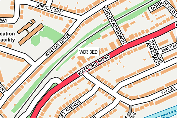 WD3 3ED map - OS OpenMap – Local (Ordnance Survey)