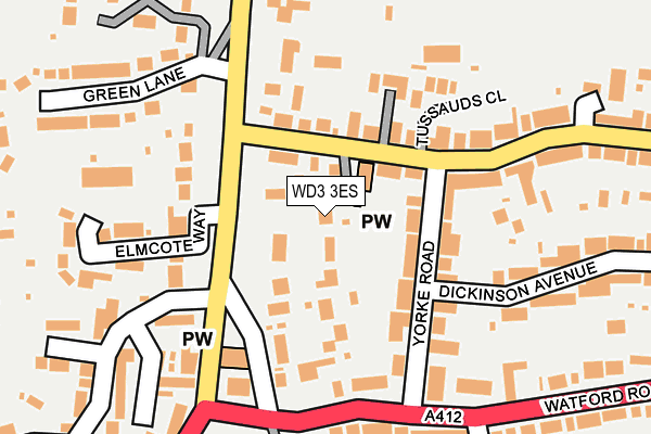 WD3 3ES map - OS OpenMap – Local (Ordnance Survey)