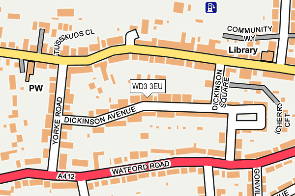 WD3 3EU map - OS OpenMap – Local (Ordnance Survey)