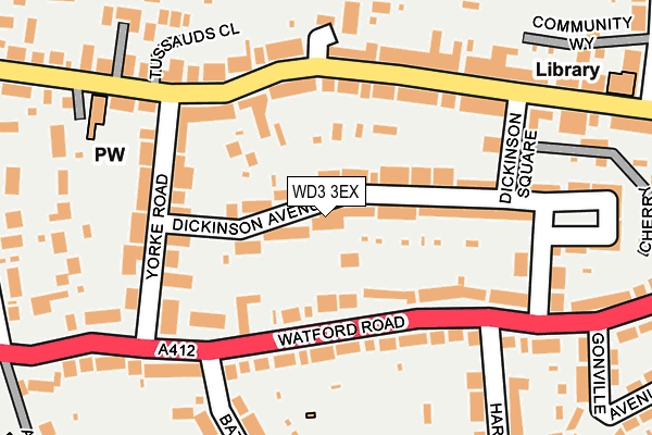 WD3 3EX map - OS OpenMap – Local (Ordnance Survey)