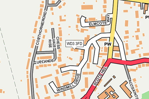 WD3 3FD map - OS OpenMap – Local (Ordnance Survey)