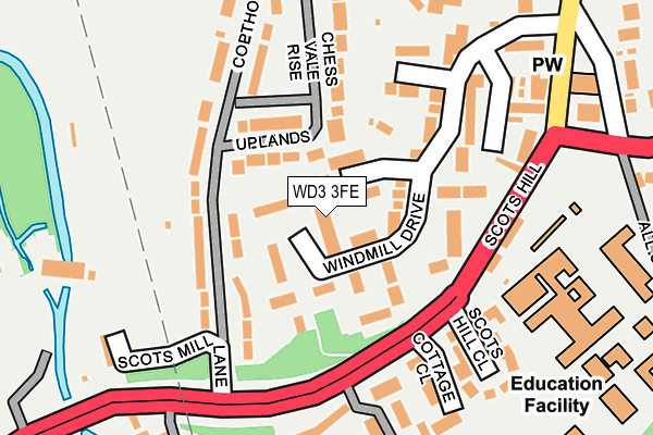 WD3 3FE map - OS OpenMap – Local (Ordnance Survey)