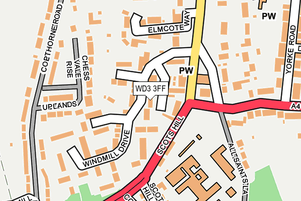 WD3 3FF map - OS OpenMap – Local (Ordnance Survey)