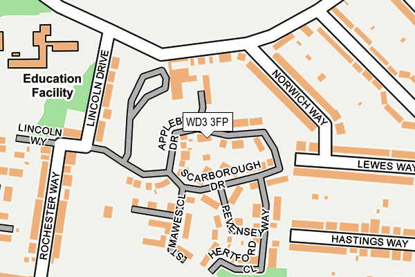WD3 3FP map - OS OpenMap – Local (Ordnance Survey)