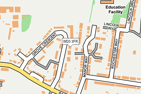 WD3 3FR map - OS OpenMap – Local (Ordnance Survey)