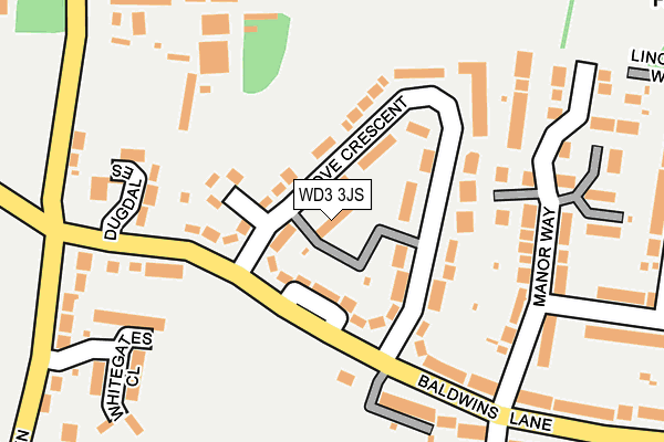 WD3 3JS map - OS OpenMap – Local (Ordnance Survey)