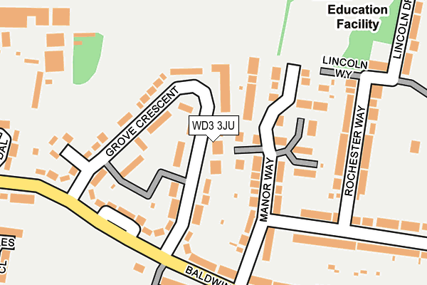 WD3 3JU map - OS OpenMap – Local (Ordnance Survey)