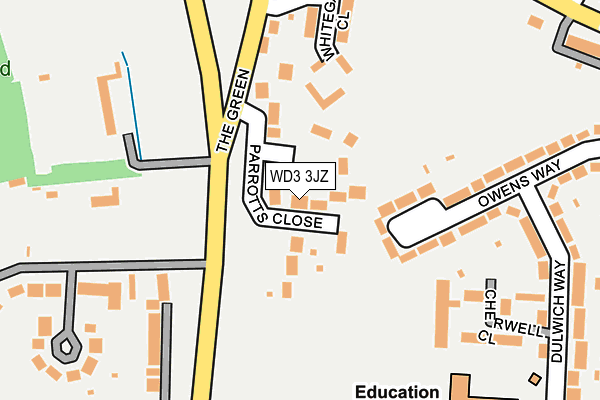 WD3 3JZ map - OS OpenMap – Local (Ordnance Survey)