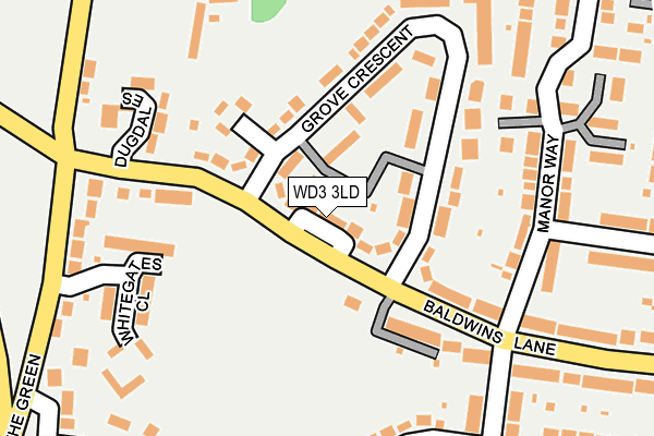 WD3 3LD map - OS OpenMap – Local (Ordnance Survey)