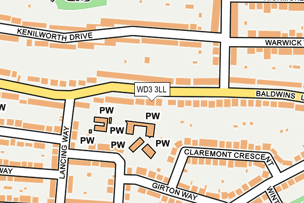 WD3 3LL map - OS OpenMap – Local (Ordnance Survey)