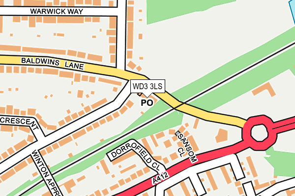 WD3 3LS map - OS OpenMap – Local (Ordnance Survey)