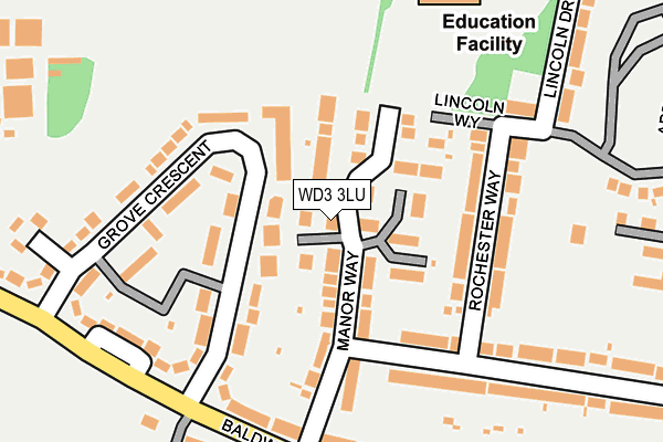 WD3 3LU map - OS OpenMap – Local (Ordnance Survey)
