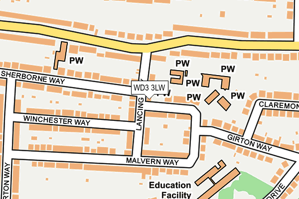 WD3 3LW map - OS OpenMap – Local (Ordnance Survey)