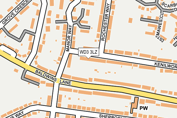 WD3 3LZ map - OS OpenMap – Local (Ordnance Survey)