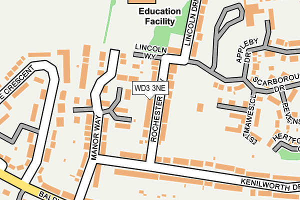 WD3 3NE map - OS OpenMap – Local (Ordnance Survey)