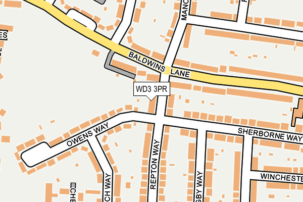WD3 3PR map - OS OpenMap – Local (Ordnance Survey)
