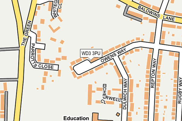 WD3 3PU map - OS OpenMap – Local (Ordnance Survey)