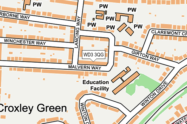 WD3 3QG map - OS OpenMap – Local (Ordnance Survey)