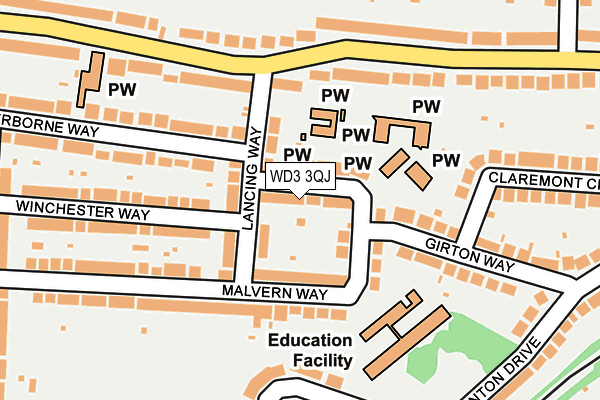 WD3 3QJ map - OS OpenMap – Local (Ordnance Survey)