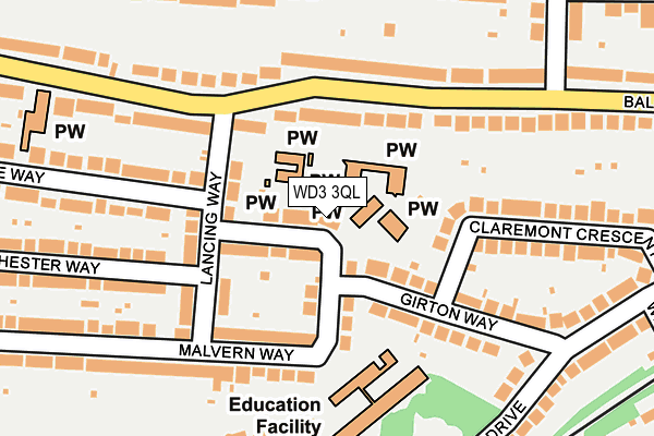 WD3 3QL map - OS OpenMap – Local (Ordnance Survey)